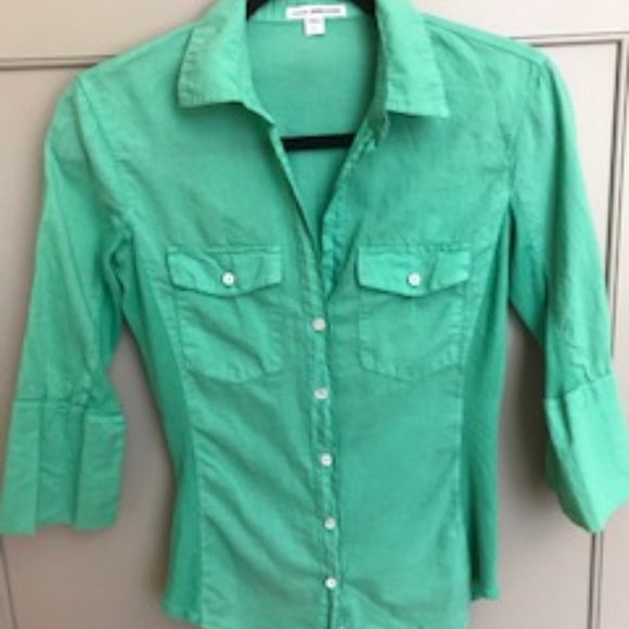 James Perse Tops - Standard James Perse Contrast Panel Shirt Blouse